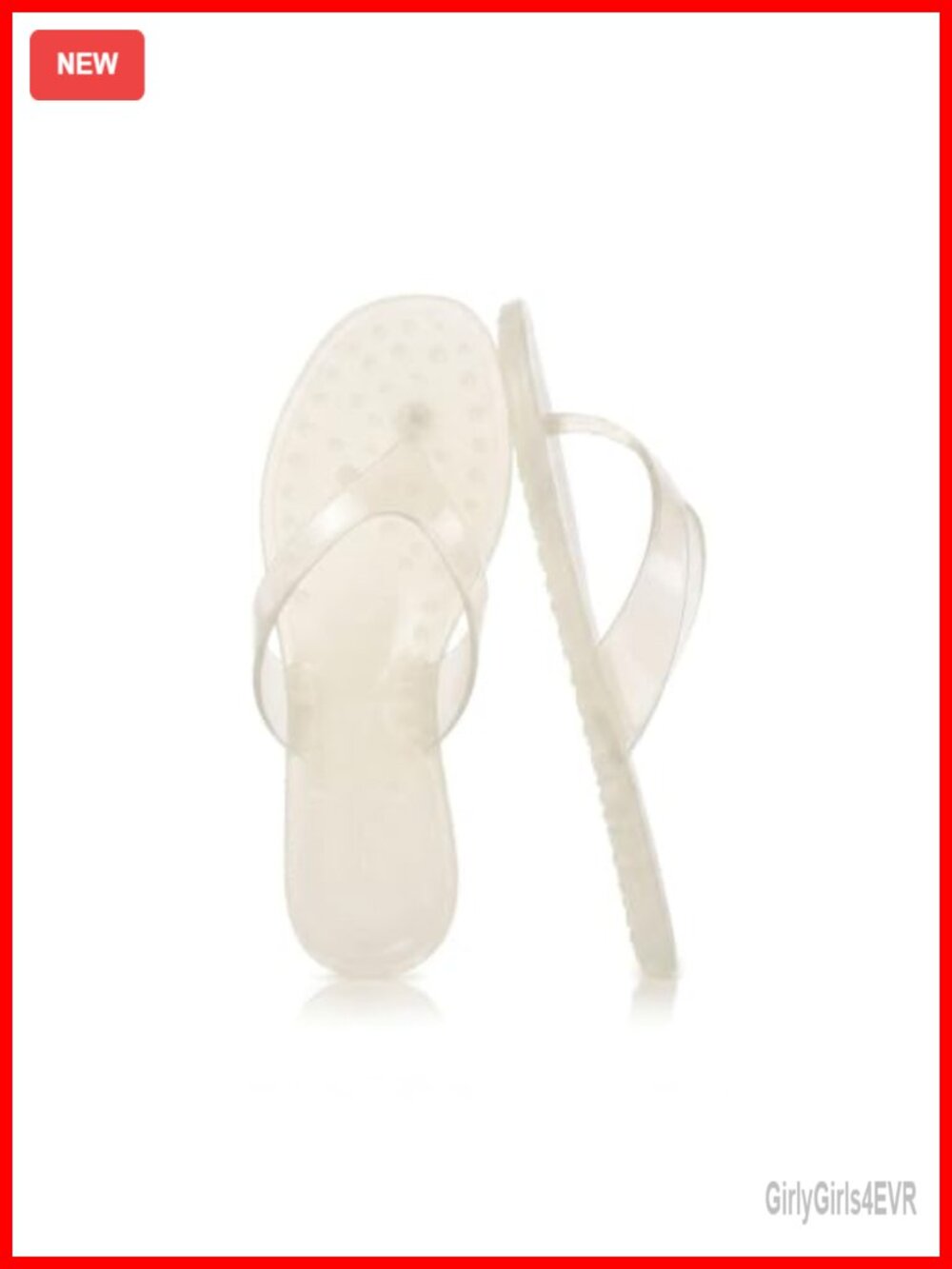 Women's Clear Jelly Flat Thong Flip Flops Summer Beach Slide Sandals PVC
